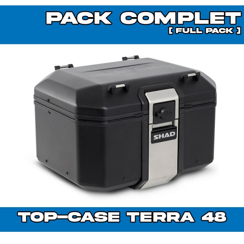 PACK-H0CR12ST-D0TR48100B : Pacchetto Top-Case Shad Terra 48L Nero Honda Transalp XL750