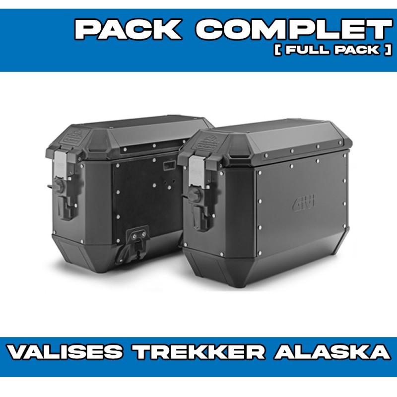 PACK-PLO1201MK-ALA36BPACK2 : Givi Alaska 36L Black Side Case Luggage Set Honda Transalp XL750