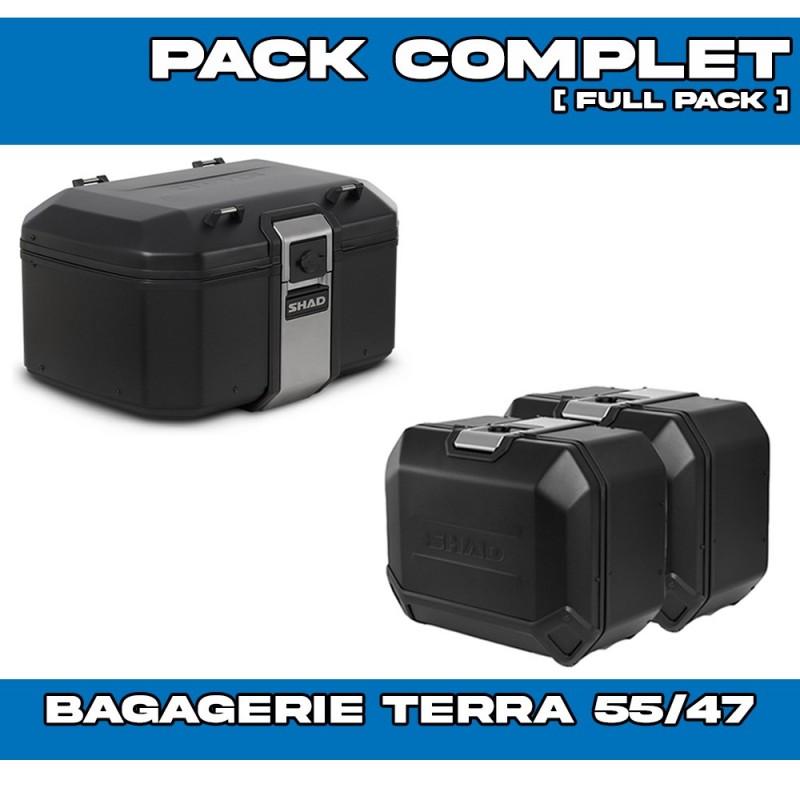 PACK-H0TR73-D0TR55/47100B : Pacco Borse Shad Terra 55/47/47L Nero Honda Transalp XL750