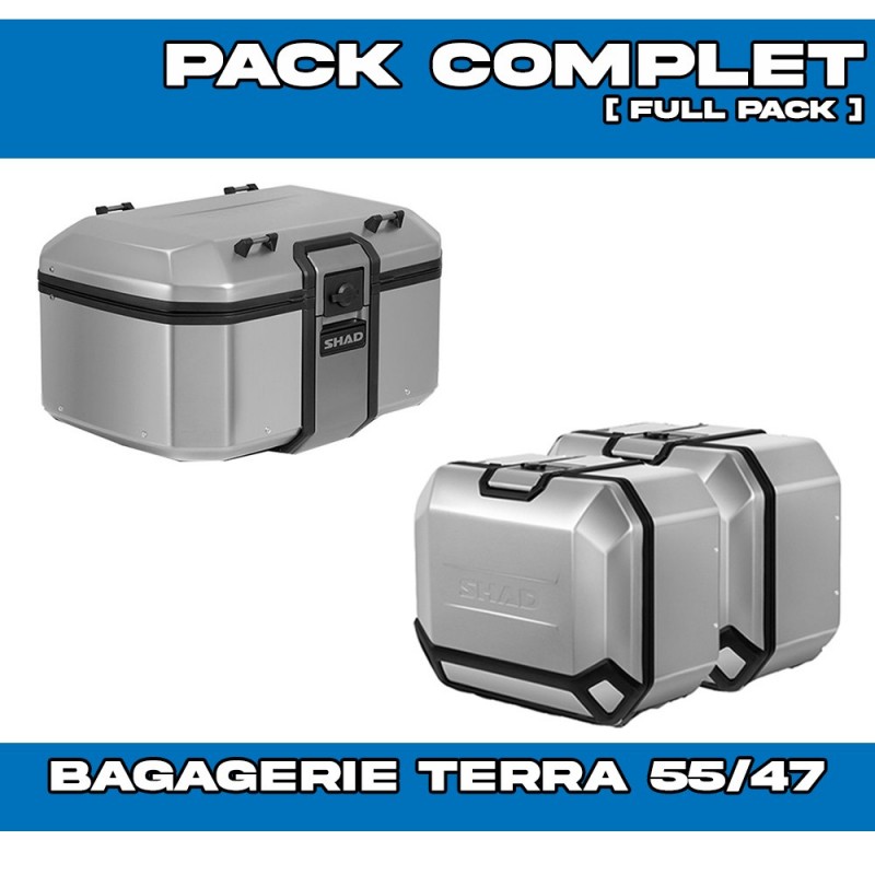 PACK-H0TR73-D0TR55/47100 : Pacco Bagagli Shad Terra 55/47/47L Alluminio Honda Transalp XL750