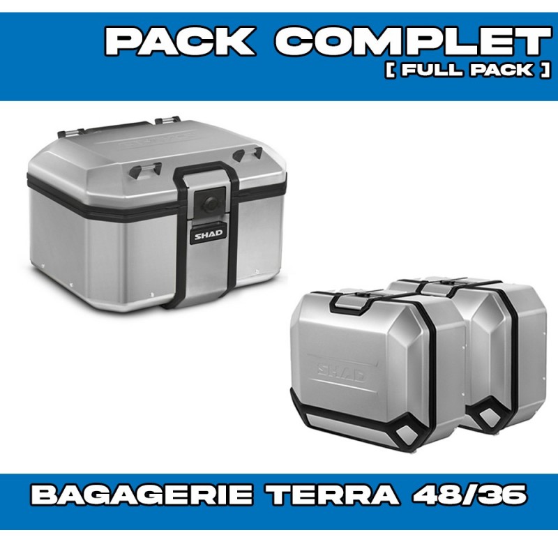 PACK-H0TR73-D0TR48/36100 : Pack Equipaje Shad Terra 48/36/36L Aluminio Honda Transalp XL750