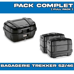 PACK-1201-TRK52/46B : Givi Trekker 52/46/46L Black Luggage Kit Honda Transalp XL750