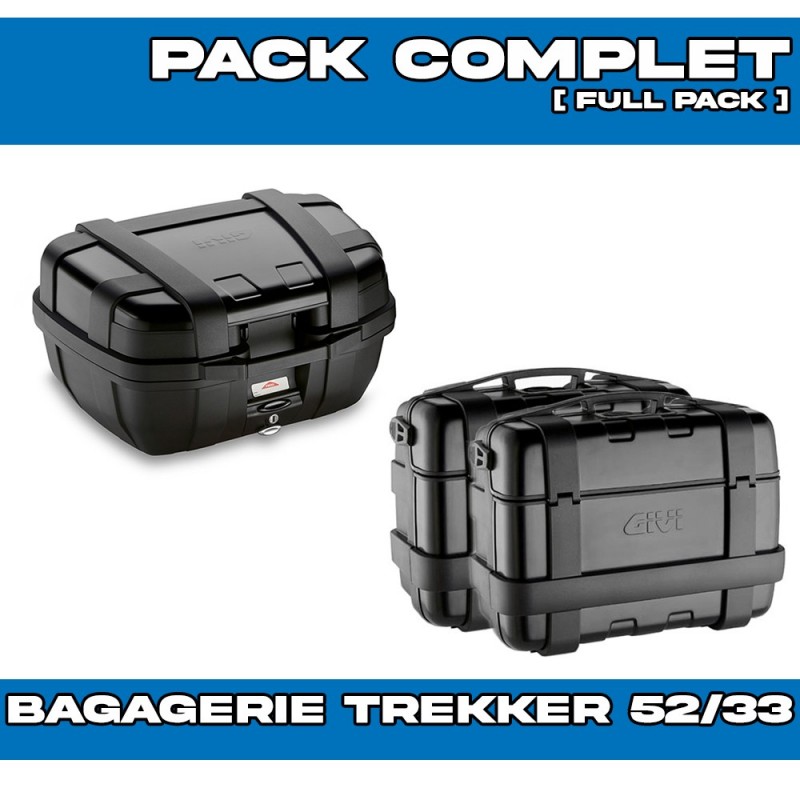 PACK-1201-TRK52/33B : Givi Trekker Gepäckset 52/33/33L Schwarz Honda Transalp XL750