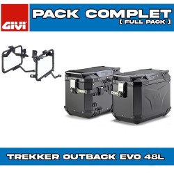 PACK-PLO1201CAM-OBKE48BPACK2 : Givi Trekker Outback Evo 48L Side Panniers Black Kit Honda Transalp XL750