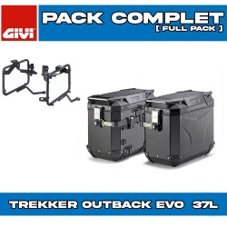 PACK-PLO1201CAM-OBKEV37BPACK2 : Givi Trekker Outback Evo Smart 37L Black Side Cases Pack Honda Transalp XL750