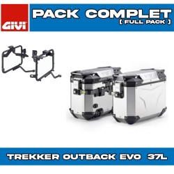 PACK-PLO1201CAM-OBKEV37APACK2 : Givi Trekker Outback Evo Smart 37L Aluminum Side Cases Pack Honda Transalp XL750