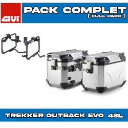 PACK-PLO1201CAM-OBKEV48APACK2 : Givi Trekker Outback Evo Smart 48L Aluminum Side Case Set Honda Transalp XL750