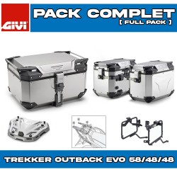 PACK-1201-OBKEV58/48A : Givi Trekker Outback Evo Smart Luggage Pack 58/48/48L Aluminum Honda Transalp XL750