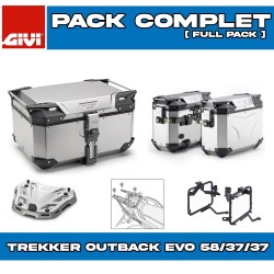 PACK-1201-OBKE58/37A : Givi Trekker Outback Evo 58/37/37L Alu Luggage Kit Honda Transalp XL750