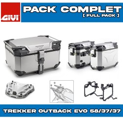 PACK-1201-OBKEV58/37A : Givi Trekker Outback Evo Smart Gepäckset 58/37/37L Alu Honda Transalp XL750